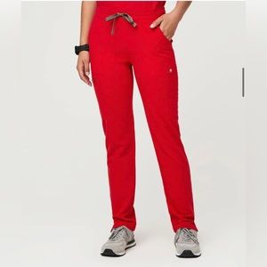 Figs Pop Red Yola Skinny Scrub Pants